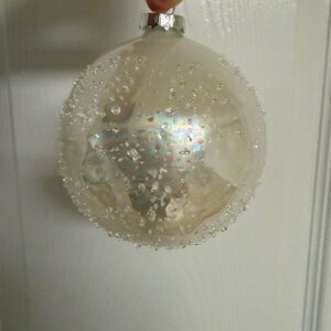 Elegant Glass Holiday Ornament - Iridescent White